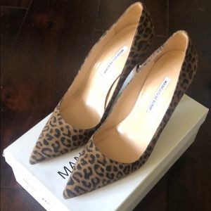 Excellent condition LEOPARD SUEDE MANOLO BLANIK